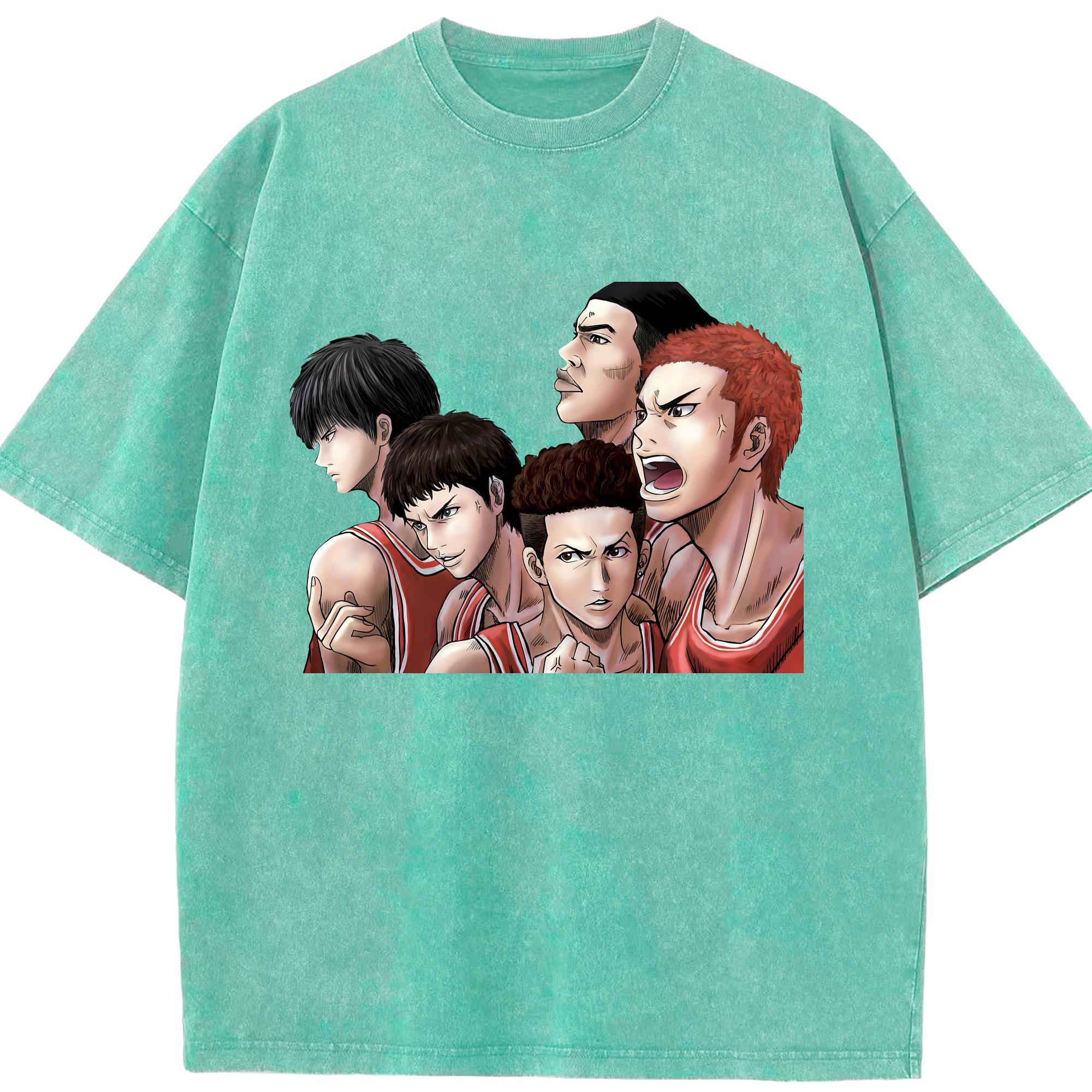 （画像用） SLAM DUNK／スラムダンク 綿100% ヴィンテージ風 半袖Tシャツ（フロントプリント）